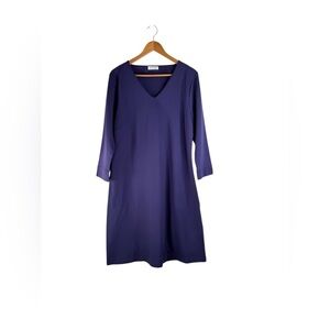 Kettlewell Blueberry Sabrina Dress Elegant Purple V-Neck Size LL